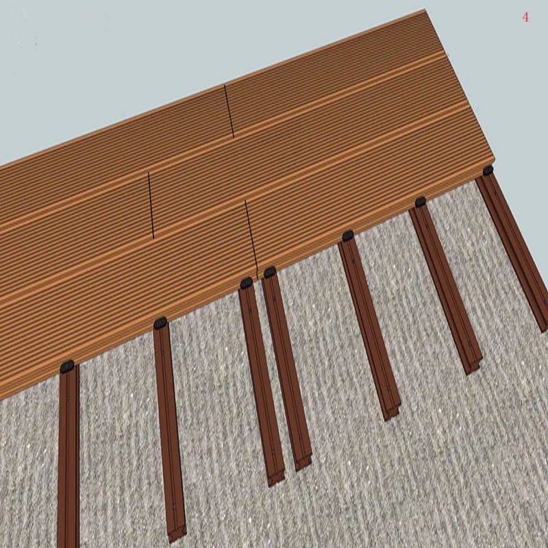 4.Butt Joints: Install double joists at board ends for maximum stability, ensuring a 5mm expansion gap between deckings.
