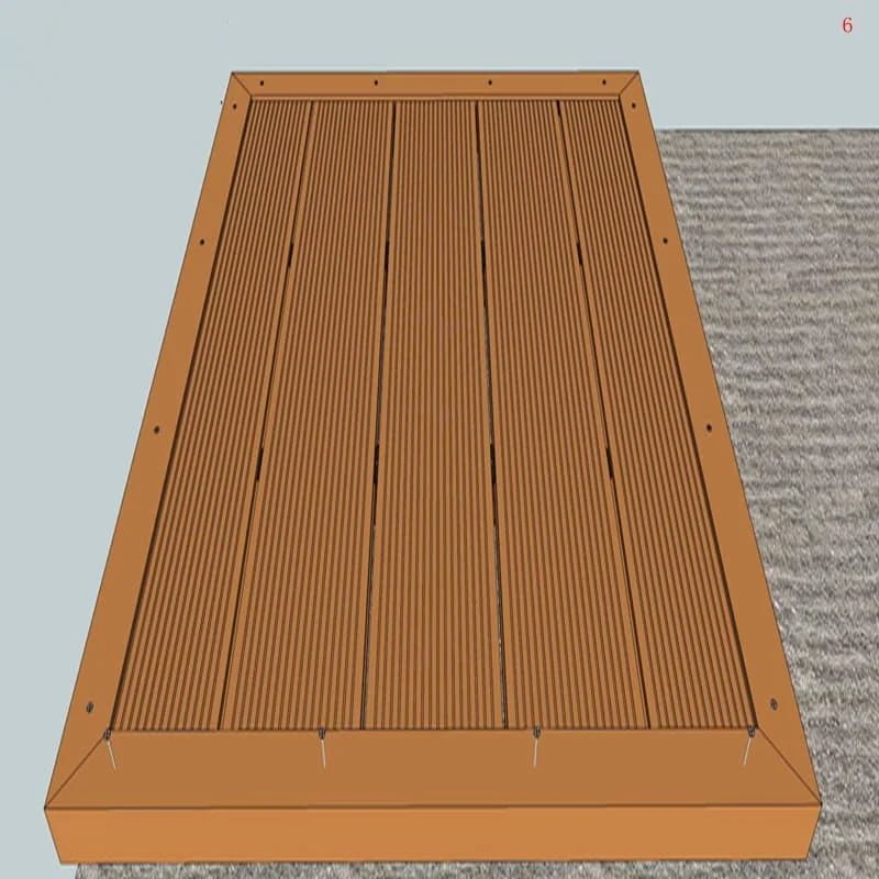 6.Finishing: Miter-cut the edge trim at 45° for corners; secure with screws at 30cm intervals.