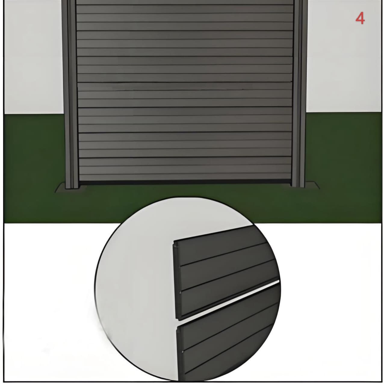 4. Install the Fence Boards.   Install the fence boards from bottom to top. For spaced designs, add spacers as required.